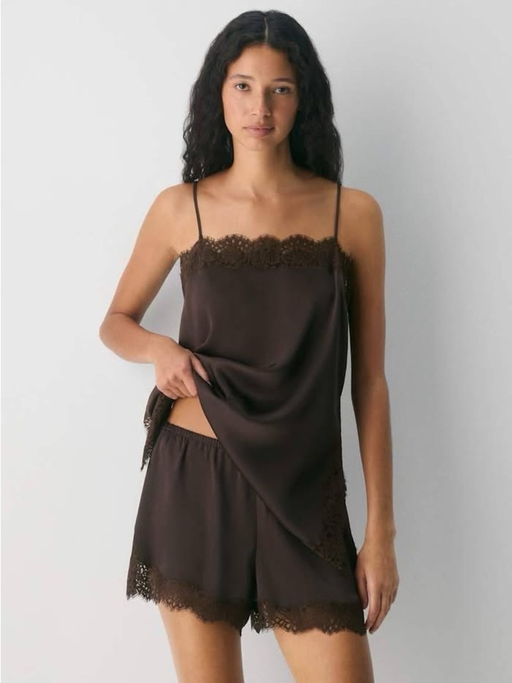 NWOT Aritzia Whimsy Satin Short | Cacao Nip Brown 🩰🌰✨ | Size M, L